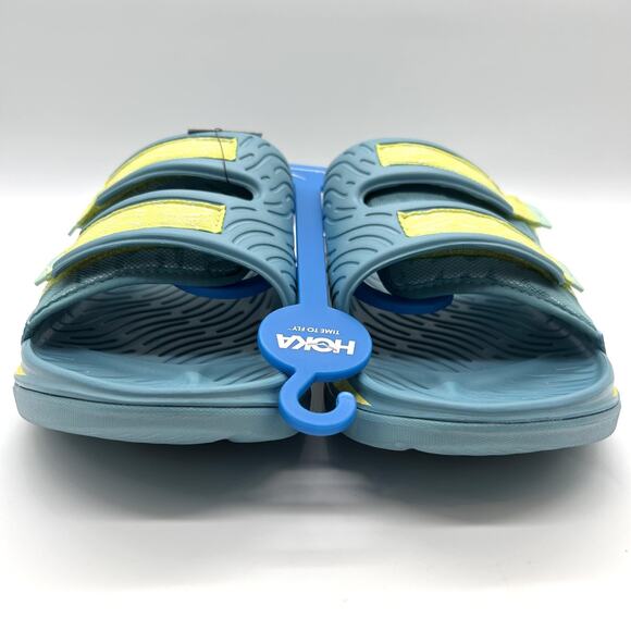 New HOKA Ora Luxe Recovery Slide Sandals Mens 14 Ocean Mist Citrus Glow 1134150 main image 4